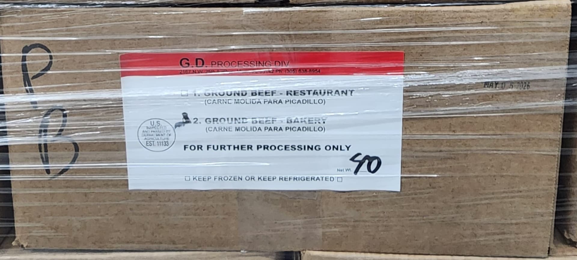 Ground Beef 73/27 Frozen 40 LB